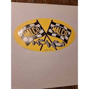 Vintage Rare Malco Akron Ohio Racing Flag Sticker Decal Hot Rat Rod Classic Car
